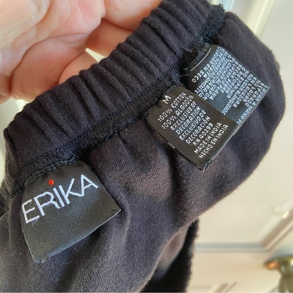 90s Vintage Erika Cotton Midi Skirt Size Medium Black - Picture 5 of 5